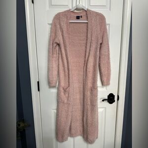 Kaari Blue™ - Eyelash Open Duster Sweater Pink XS